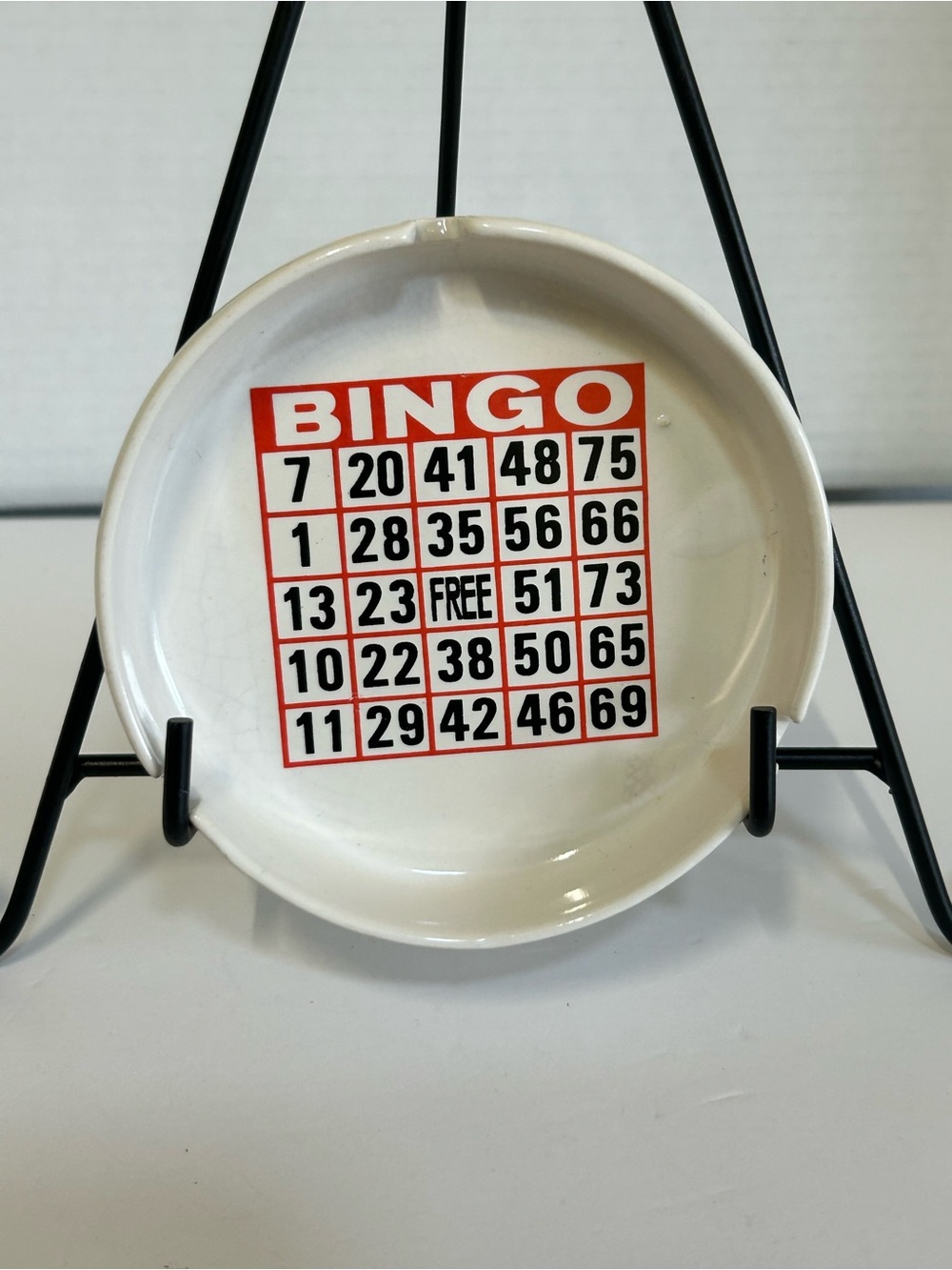 Vintage BINGO Ceramic Ashtray Cache Dish
